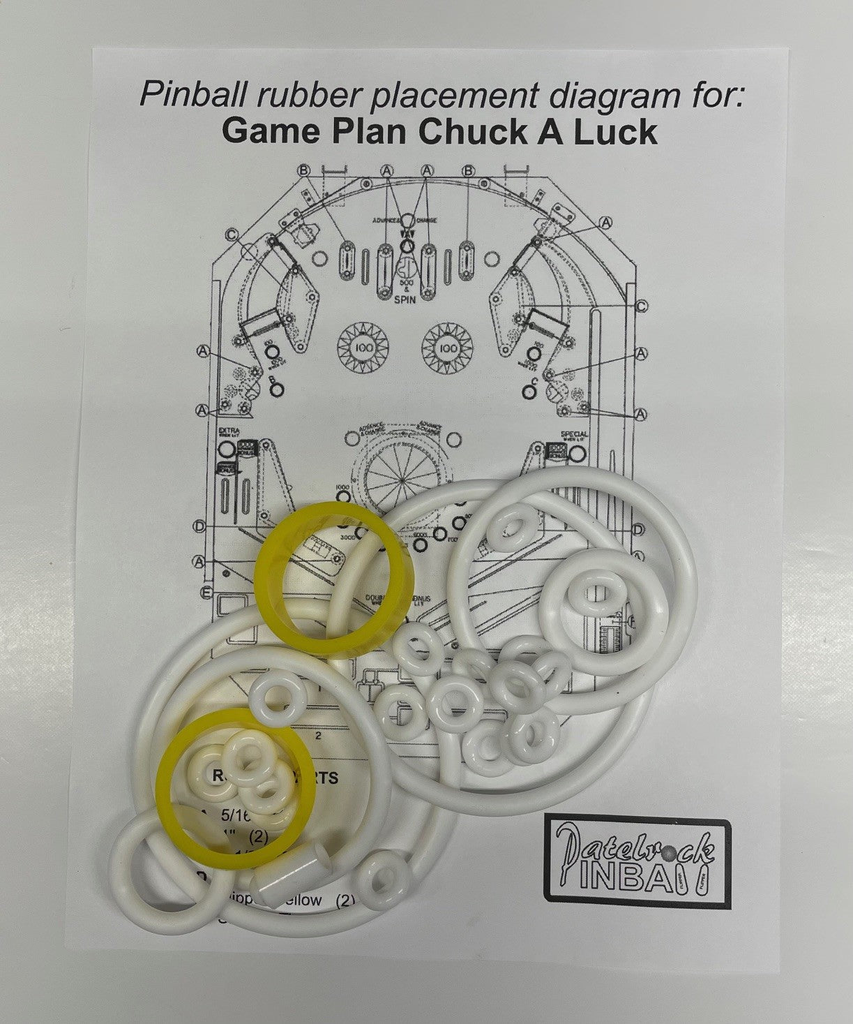 Game Plan Chuck A Luck Pinball Machine Rubber Ring Kit