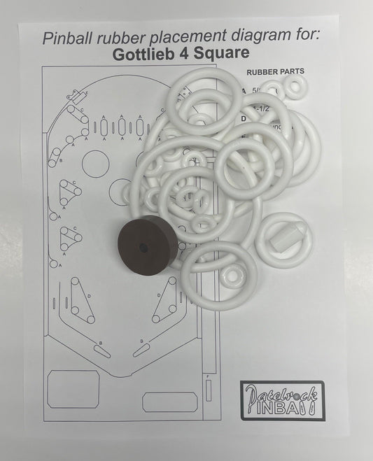 Gottlieb 4 Square Pinball Machine Rubber Ring Kit