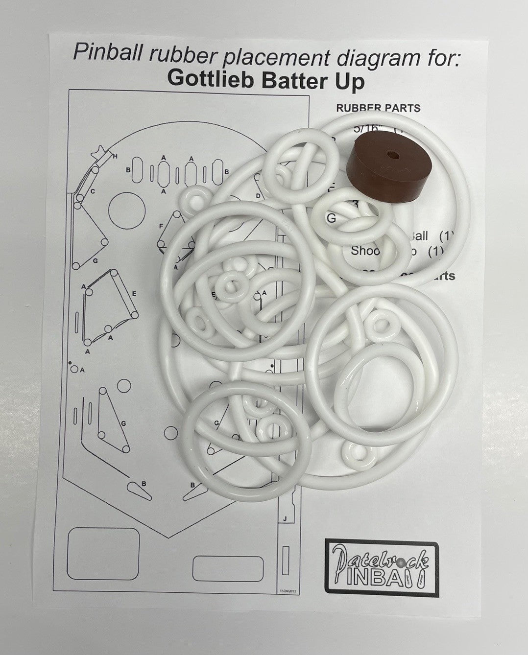 Gottlieb Batter Up Pinball Machine Rubber Ring Kit
