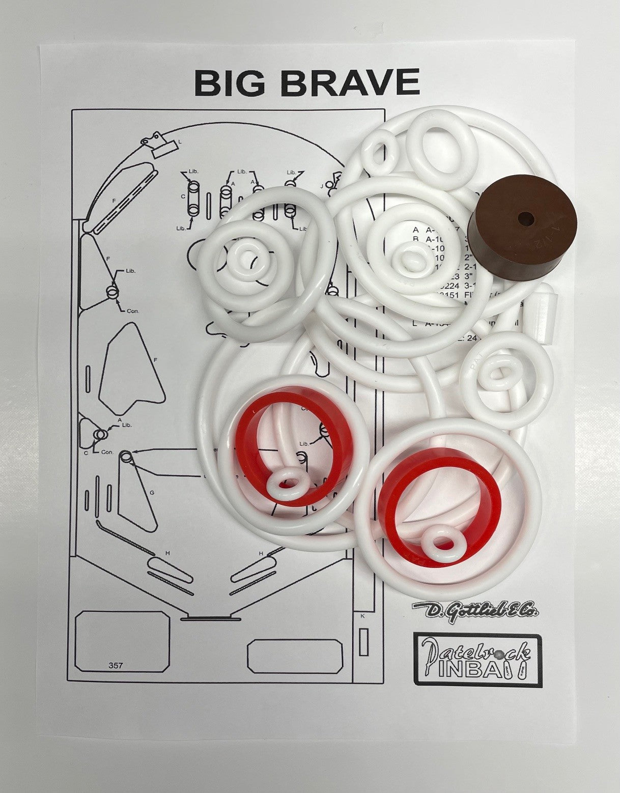 Gottlieb Big Brave Pinball Machine Maintenance Kit