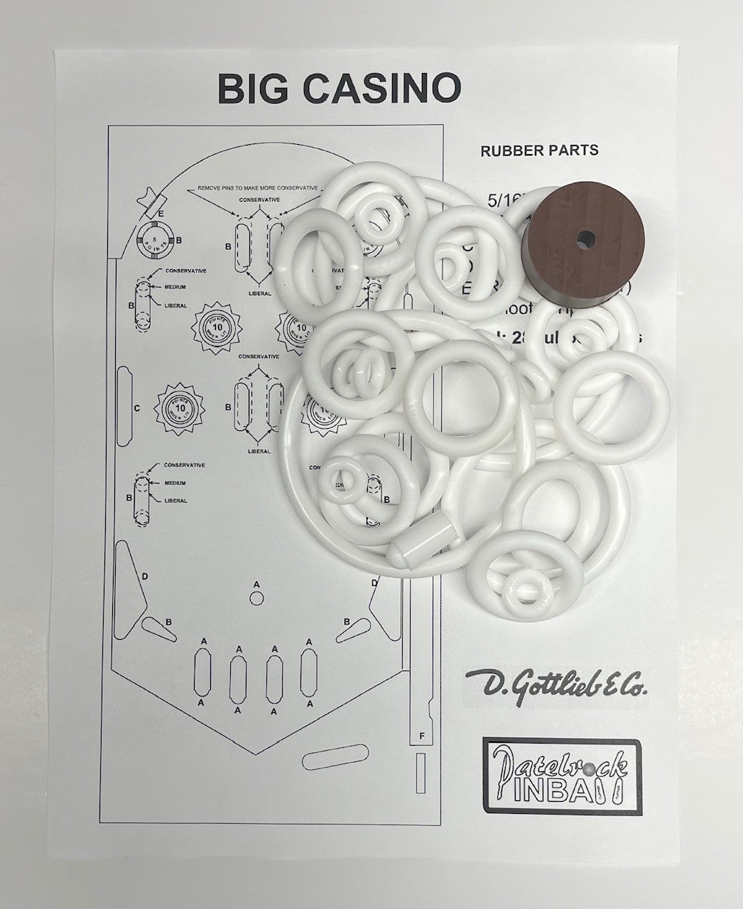 Gottlieb Big Casino Pinball Machine Rubber Ring Kit