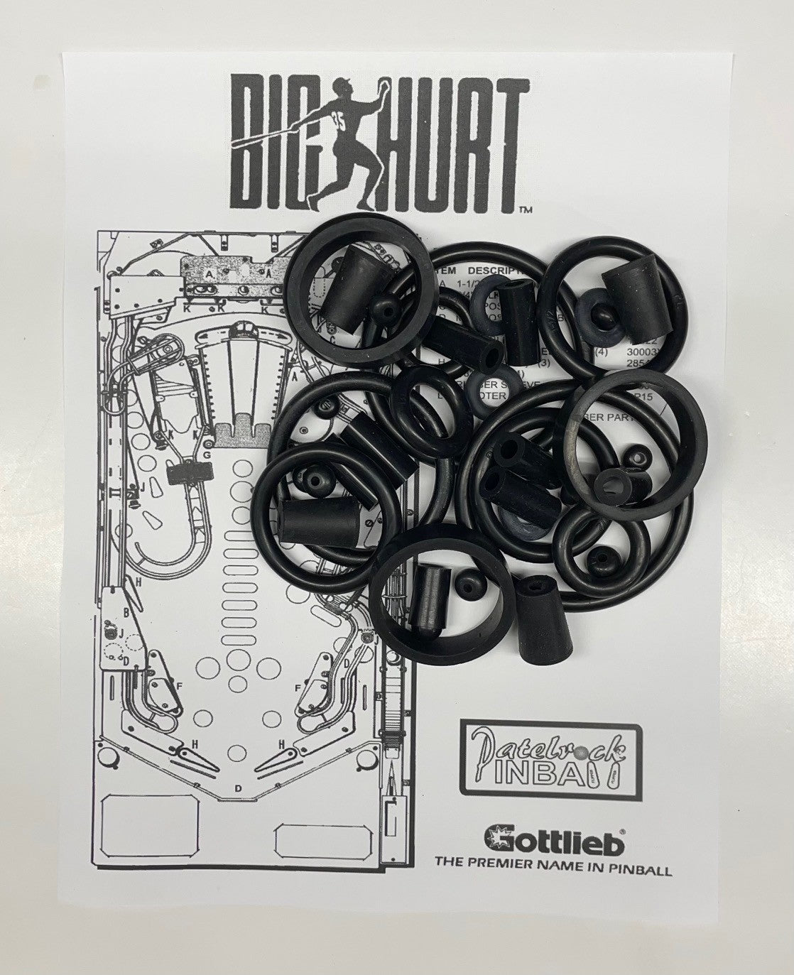 Gottlieb Frank Thomas' Big Hurt Pinball Machine Rubber Ring Kit