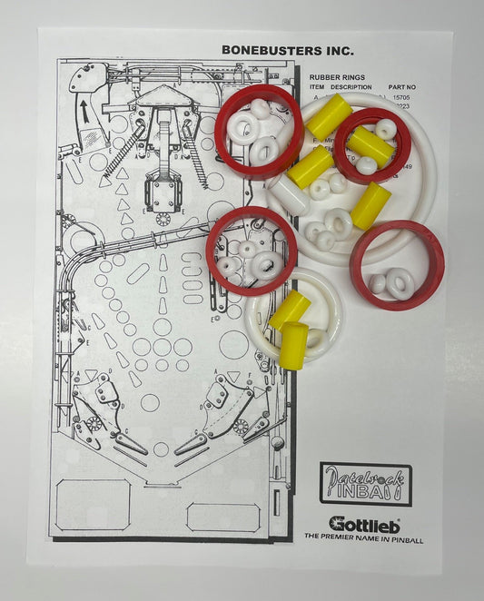 Gottlieb Bone Busters Inc. Pinball Machine Rubber Ring Kit