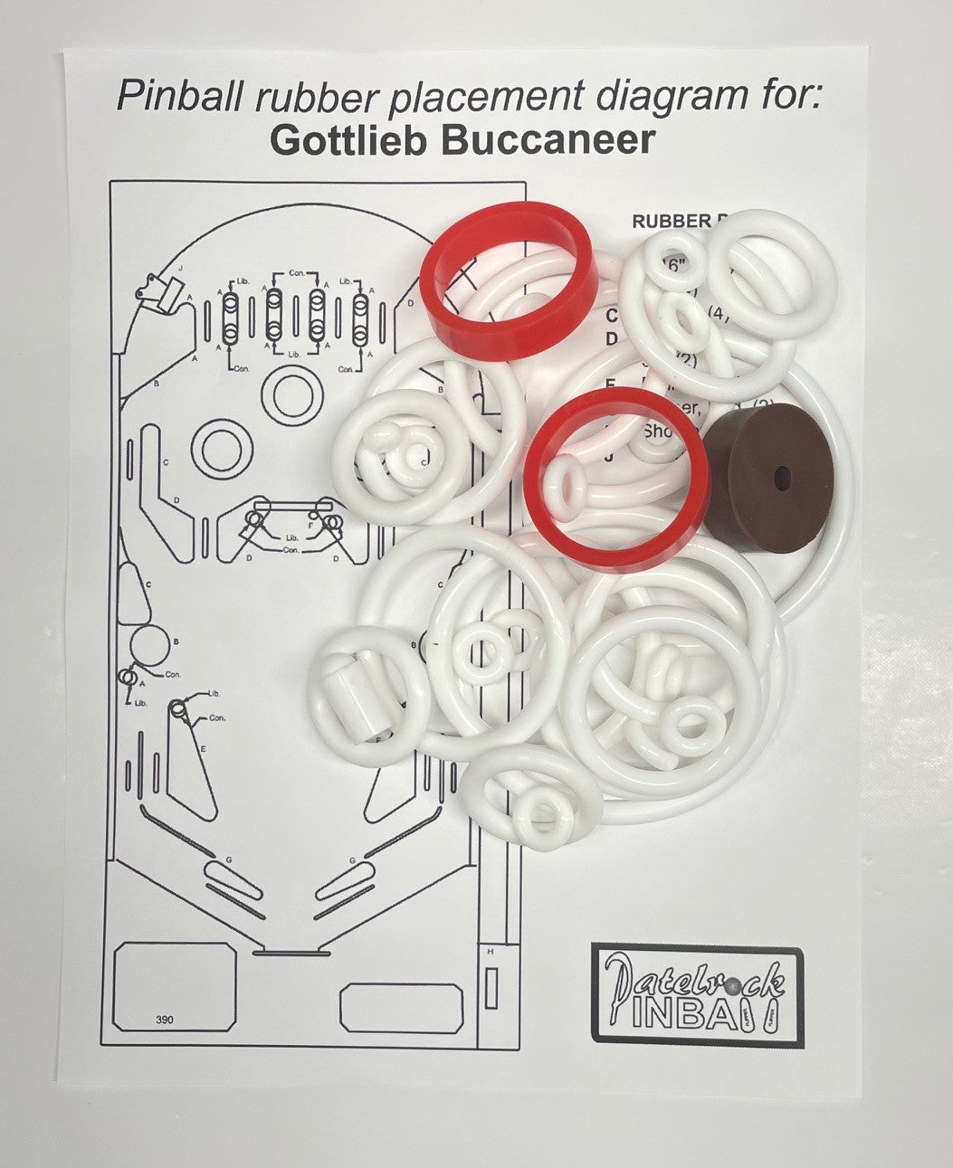 Gottlieb Buccaneer Pinball Machine Rubber Ring Kit