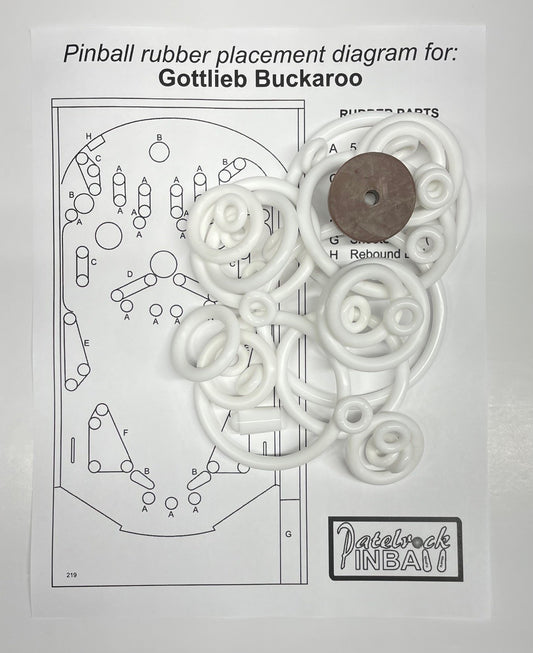 Gottlieb Buckaroo Pinball Machine Rubber Ring Kit
