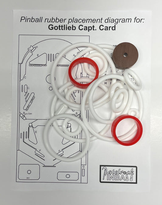 Gottlieb Capt. Card Pinball Machine Rubber Ring Kit