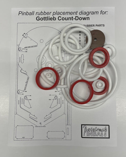 Gottlieb Count-Down Pinball Machine Rubber Ring Kit