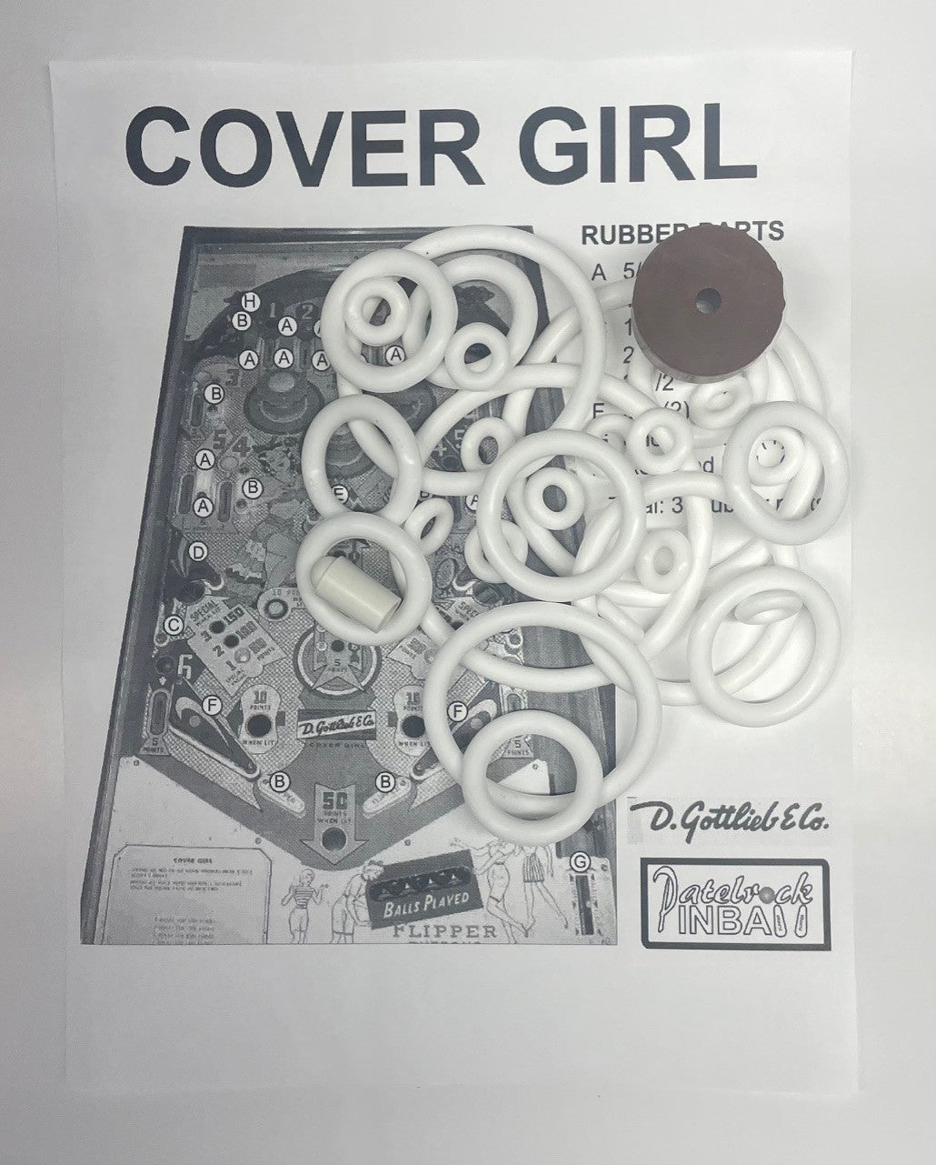 Gottlieb Cover Girl Pinball Machine Rubber Ring Kit