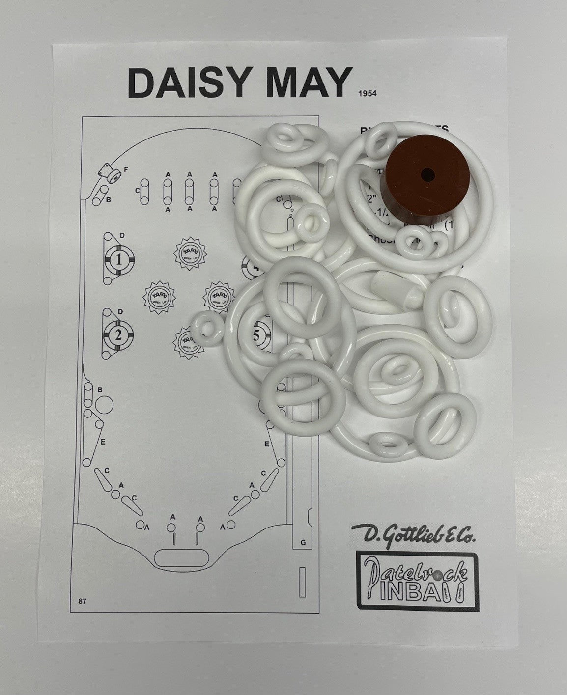 Gottlieb Daisy May Pinball Machine Rubber Ring Kit