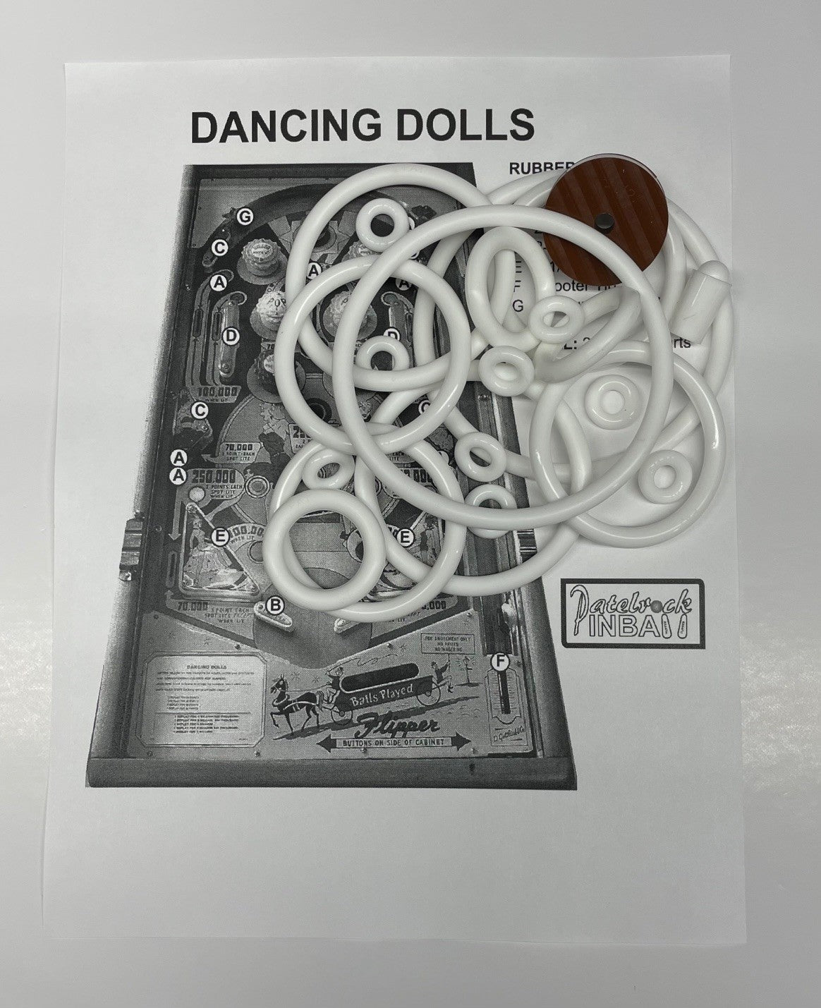 Gottlieb Dancing Dolls Pinball Machine Rubber Ring Kit