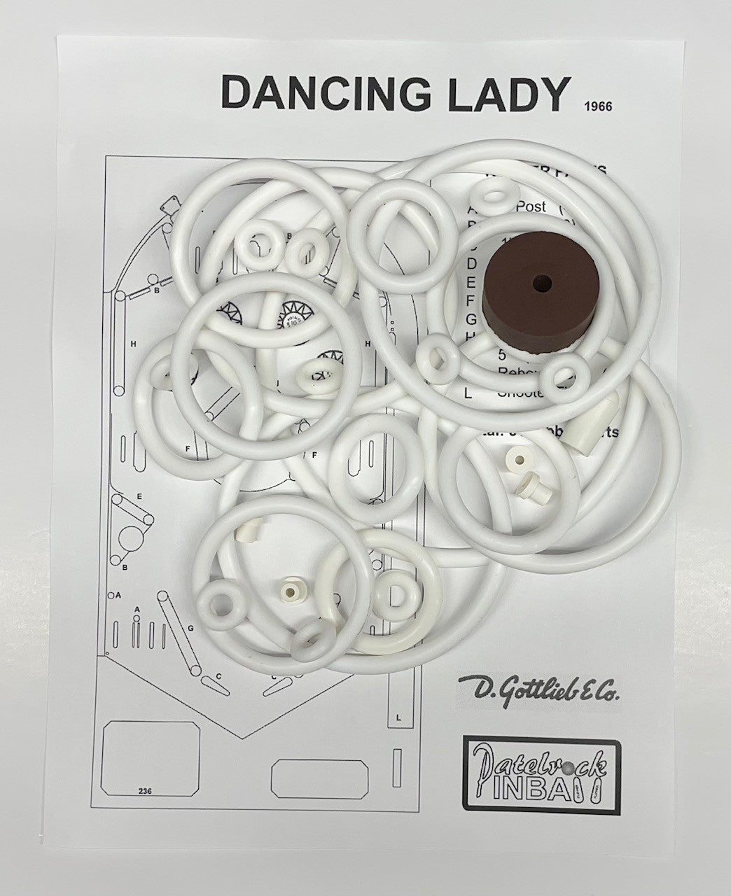 Gottlieb Dancing Lady Pinball Machine Rubber Ring Kit