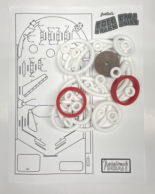 Gottlieb Free Fall Pinball Machine Rubber Ring Kit