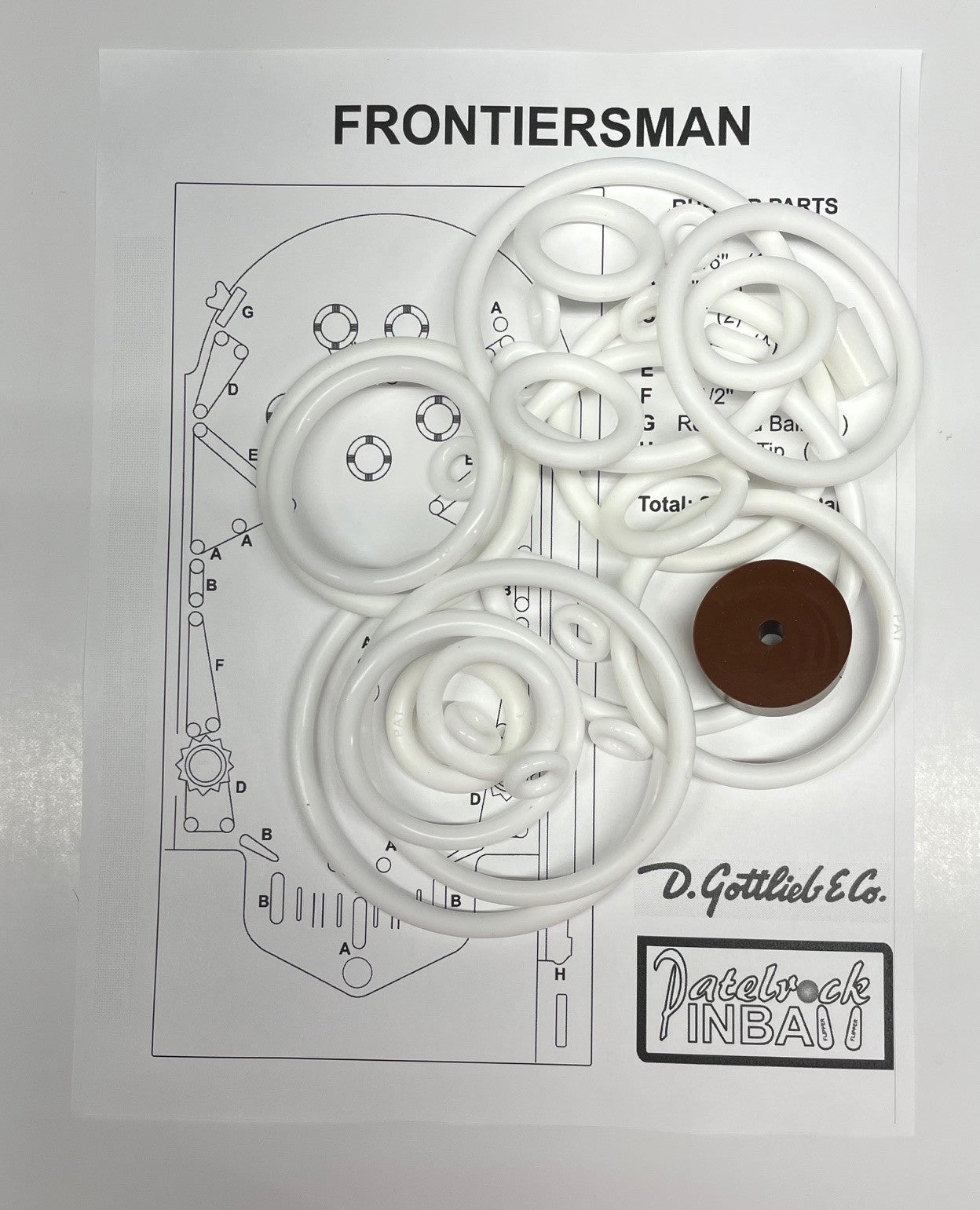 Gottlieb Frontiersman Pinball Machine Rubber Ring Kit