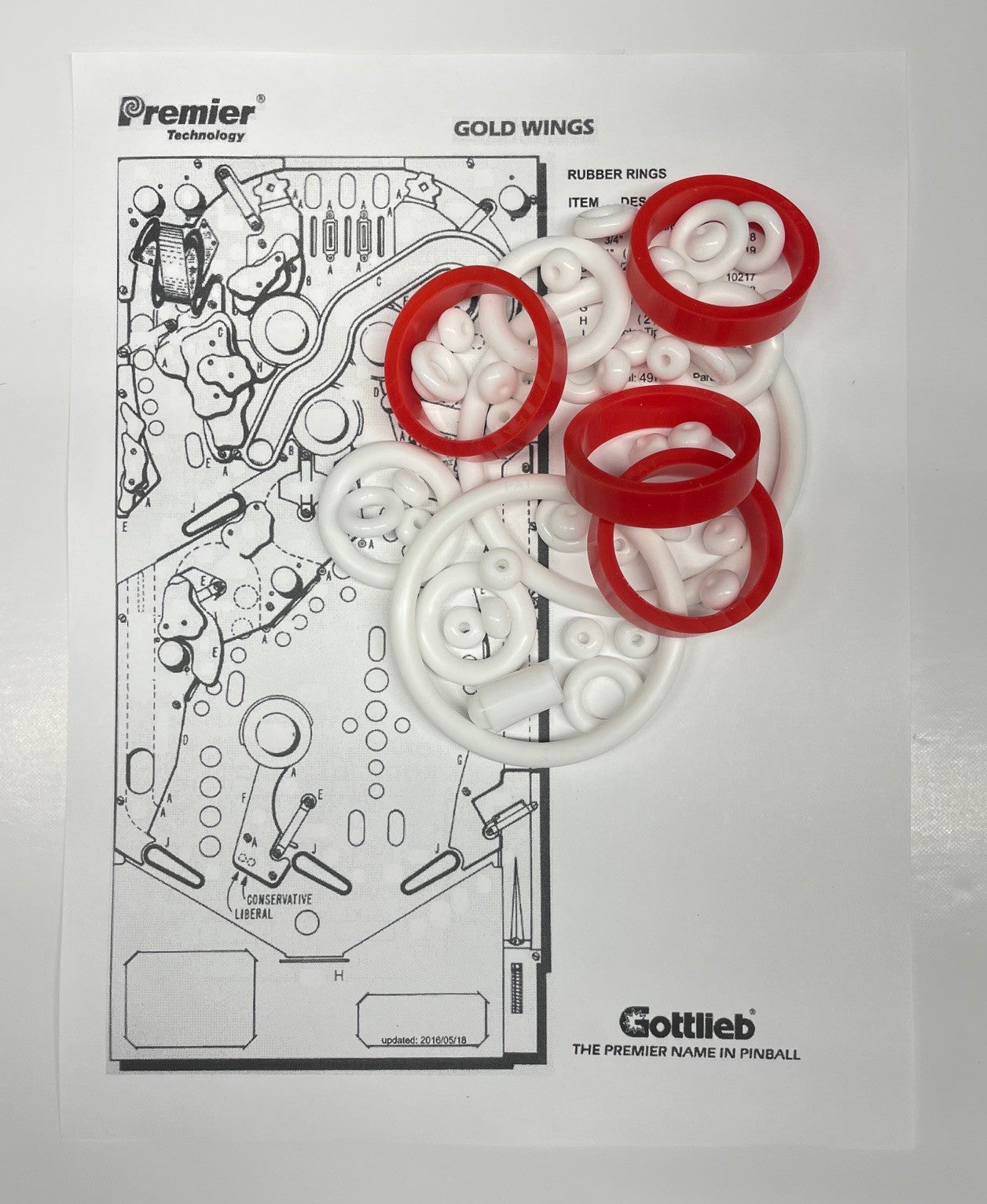 Gottlieb Gold Wings Pinball Machine Rubber Ring Kit