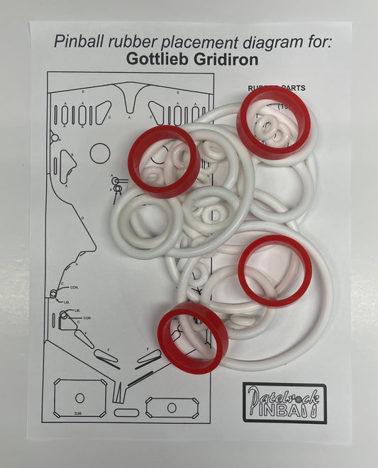 Gottlieb Gridiron Pinball Machine Rubber Ring Kit