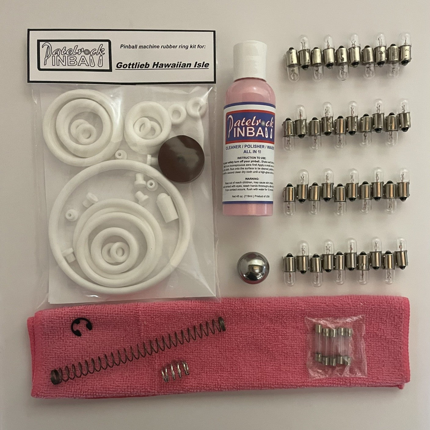 Gottlieb Hawaiian Isle Pinball Machine Maintenance Kit