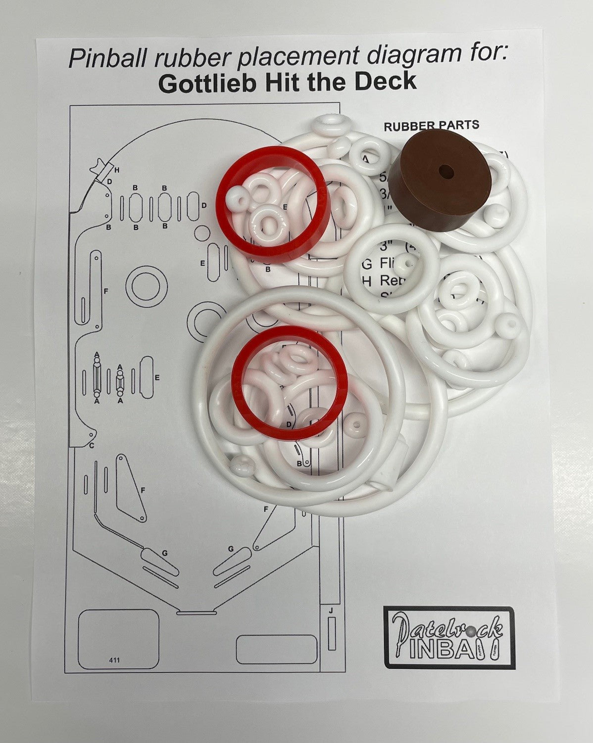 Gottlieb Hit the Deck Pinball Machine Rubber Ring Kit