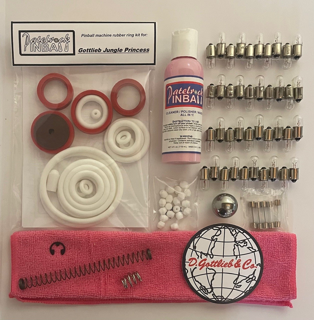 Gottlieb Jungle Princess Pinball Machine Maintenance Kit