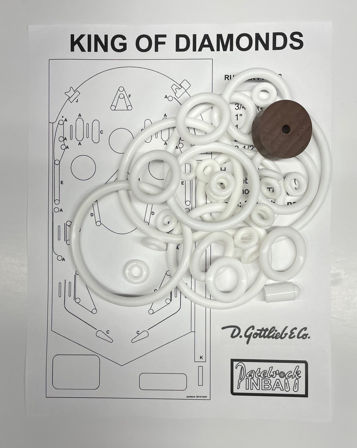 Gottlieb King of Diamond Pinball Machine Rubber Ring Kit