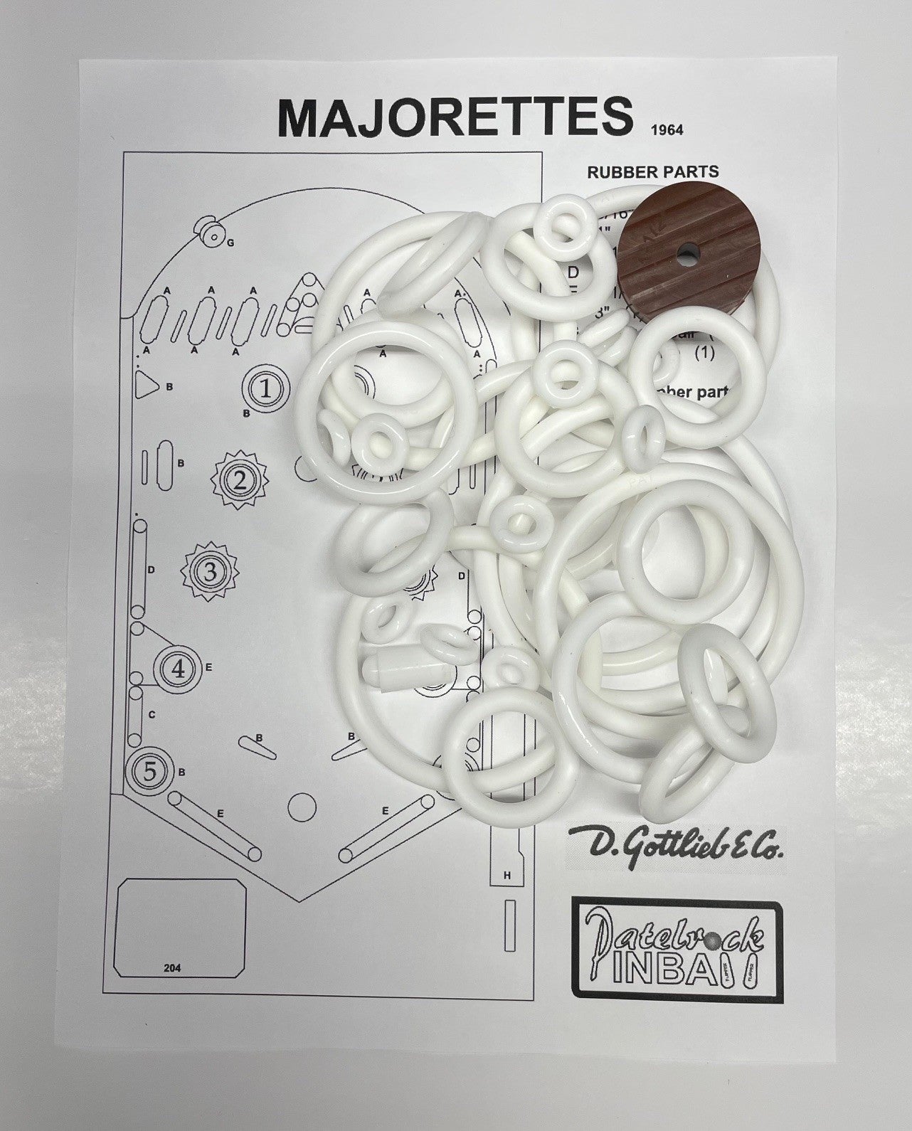Gottlieb Majorettes Pinball Machine Rubber Ring Kit