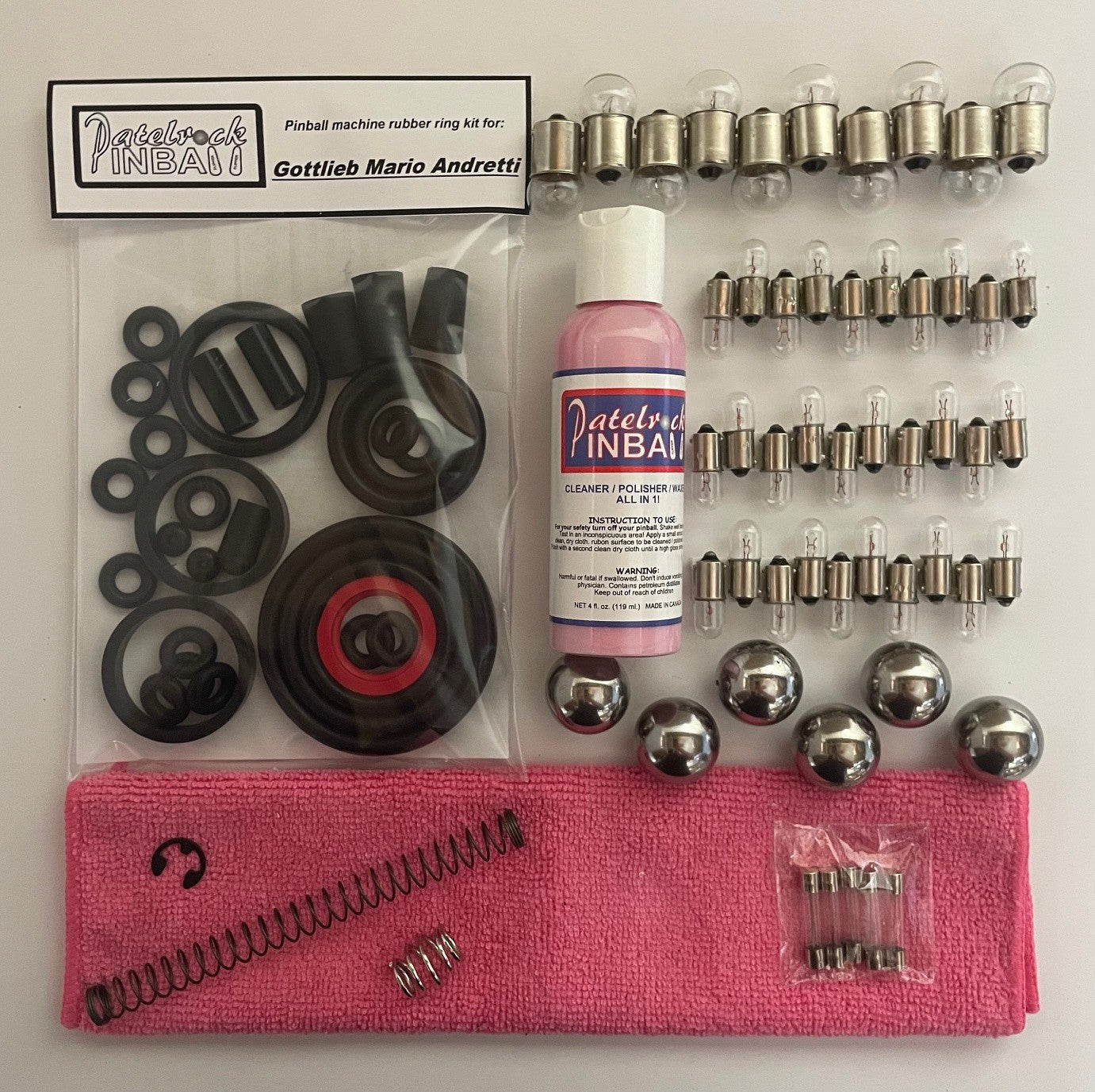 Gottlieb Mario Andretti Pinball Machine Maintenance Kit