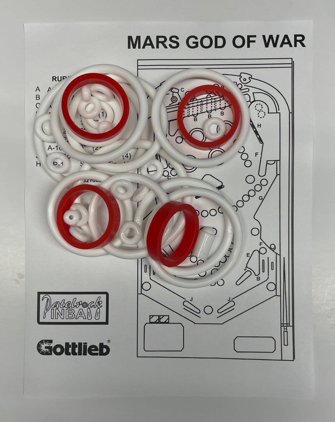 Gottlieb Mars God of War Pinball Machine Rubber Ring Kit