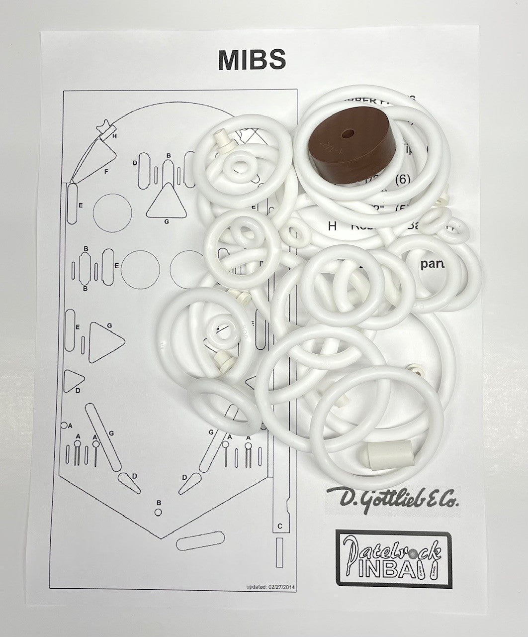 Gottlieb Mibs Pinball Machine Rubber Ring Kit