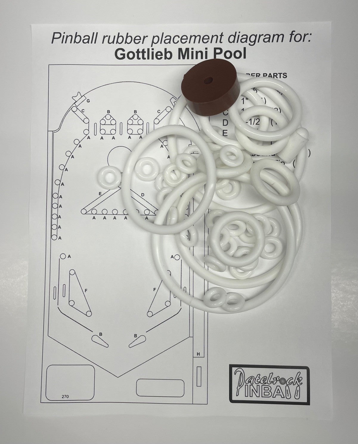 Gottlieb Mini Pool Pinball Machine Rubber Ring Kit