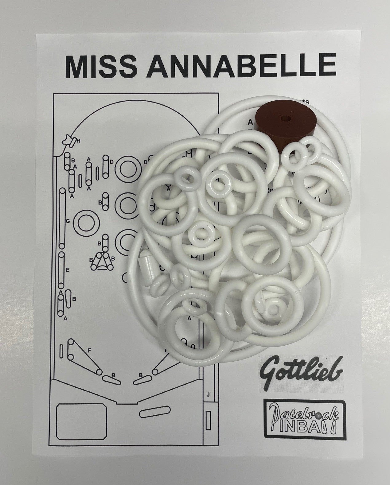 Gottlieb Miss Annabelle Pinball Machine Rubber Ring Kit