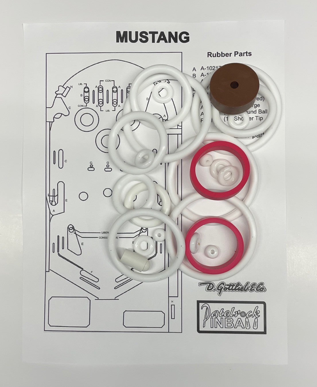 Gottlieb Mustang Pinball Machine Rubber Ring Kit