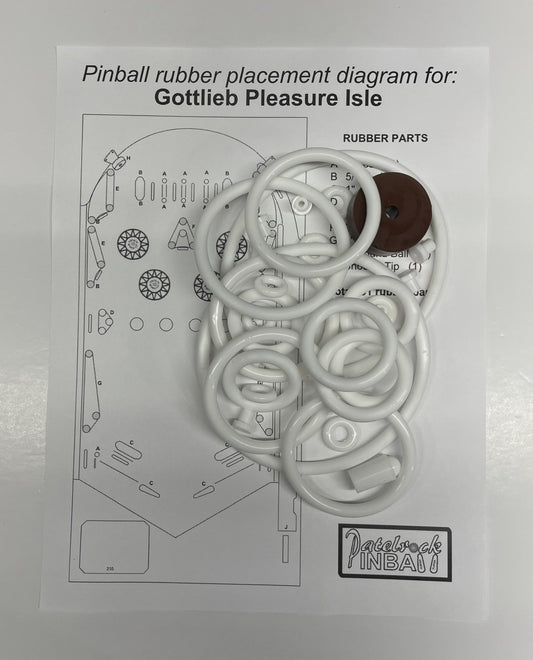Gottlieb Pleasure Isle Pinball Machine Rubber Ring Kit