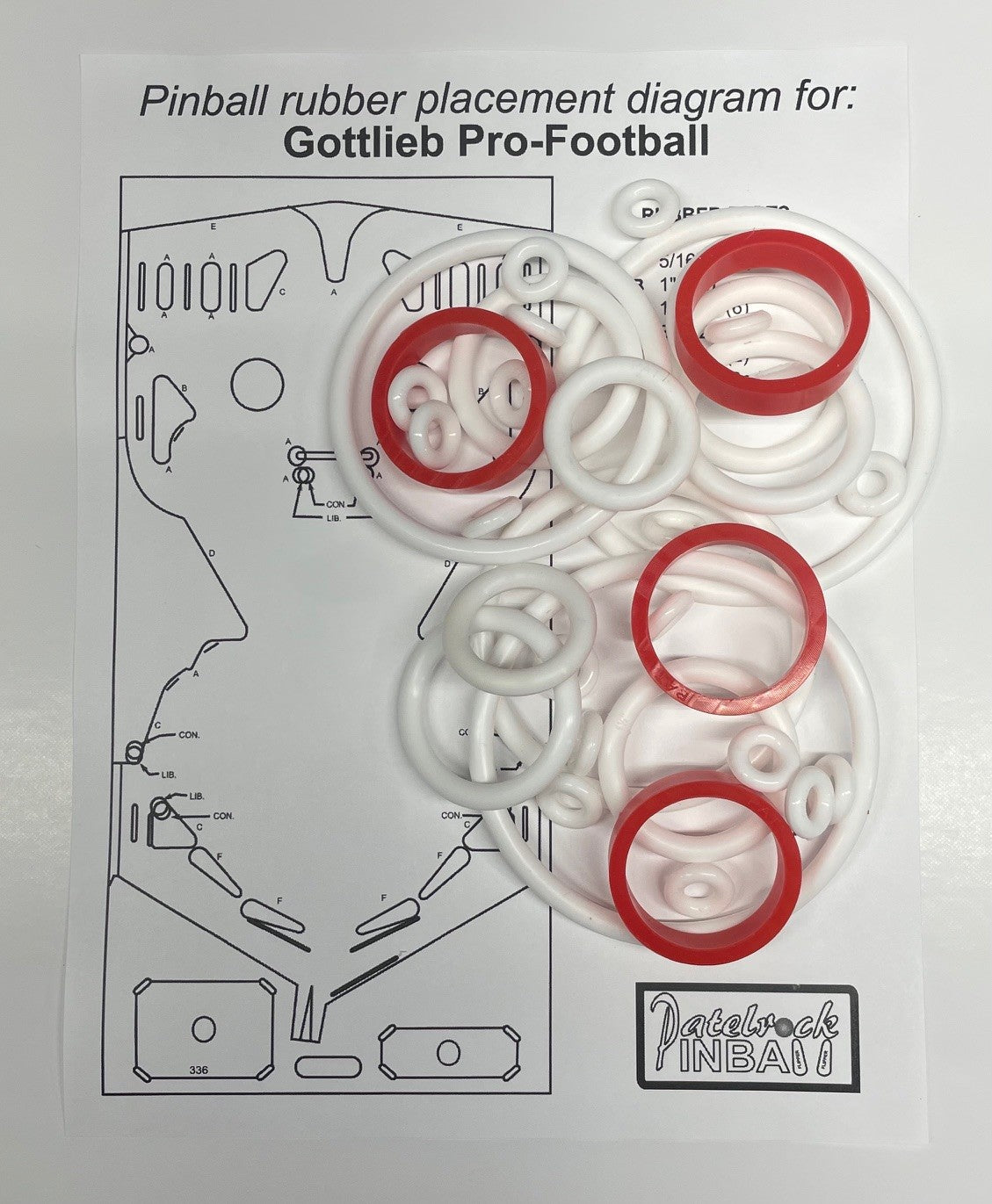 Gottlieb Pro-Football Pinball Machine Rubber Ring Kit