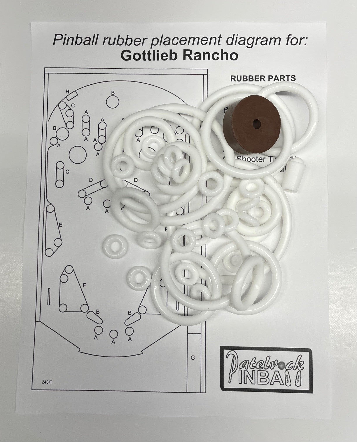 Gottlieb Rancho Pinball Machine Rubber Ring Kit