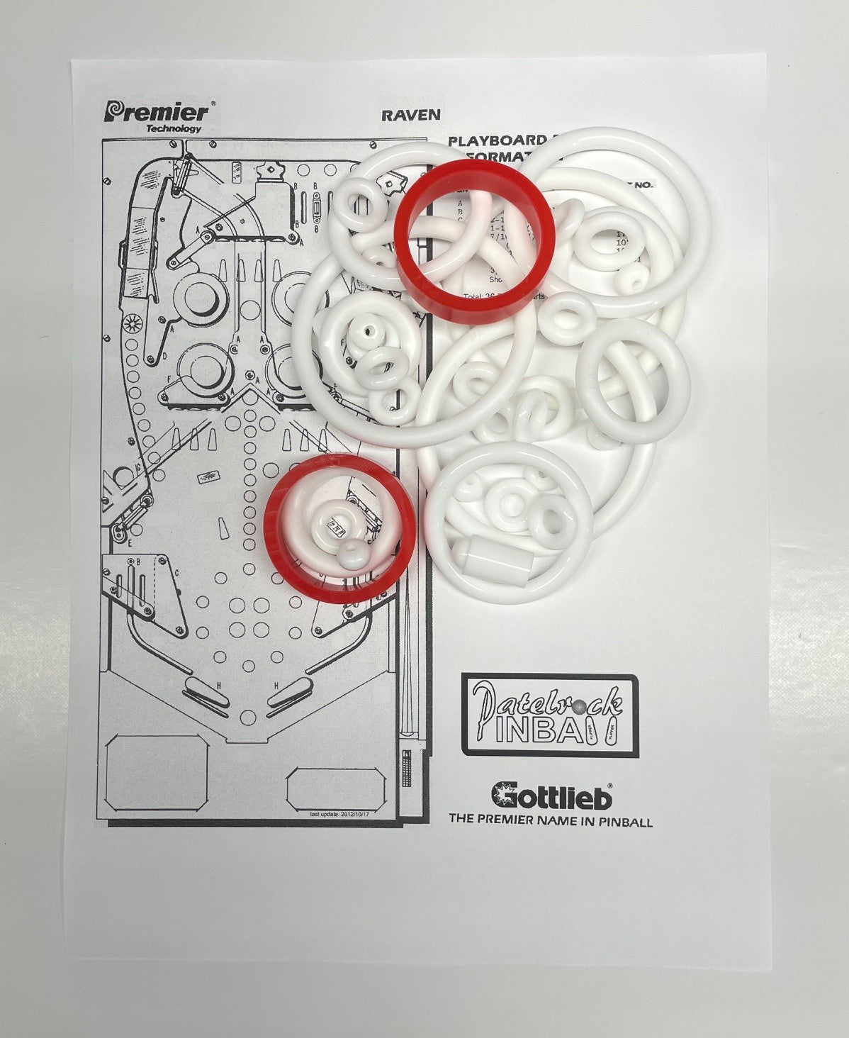 Gottlieb Raven Pinball Machine Rubber Ring Kit