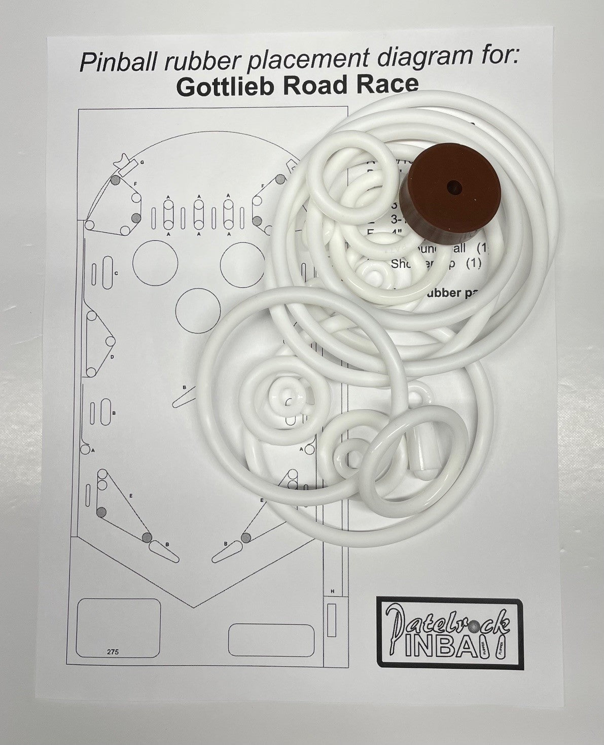 Gottlieb Road race Pinball Machine Rubber Ring Kit