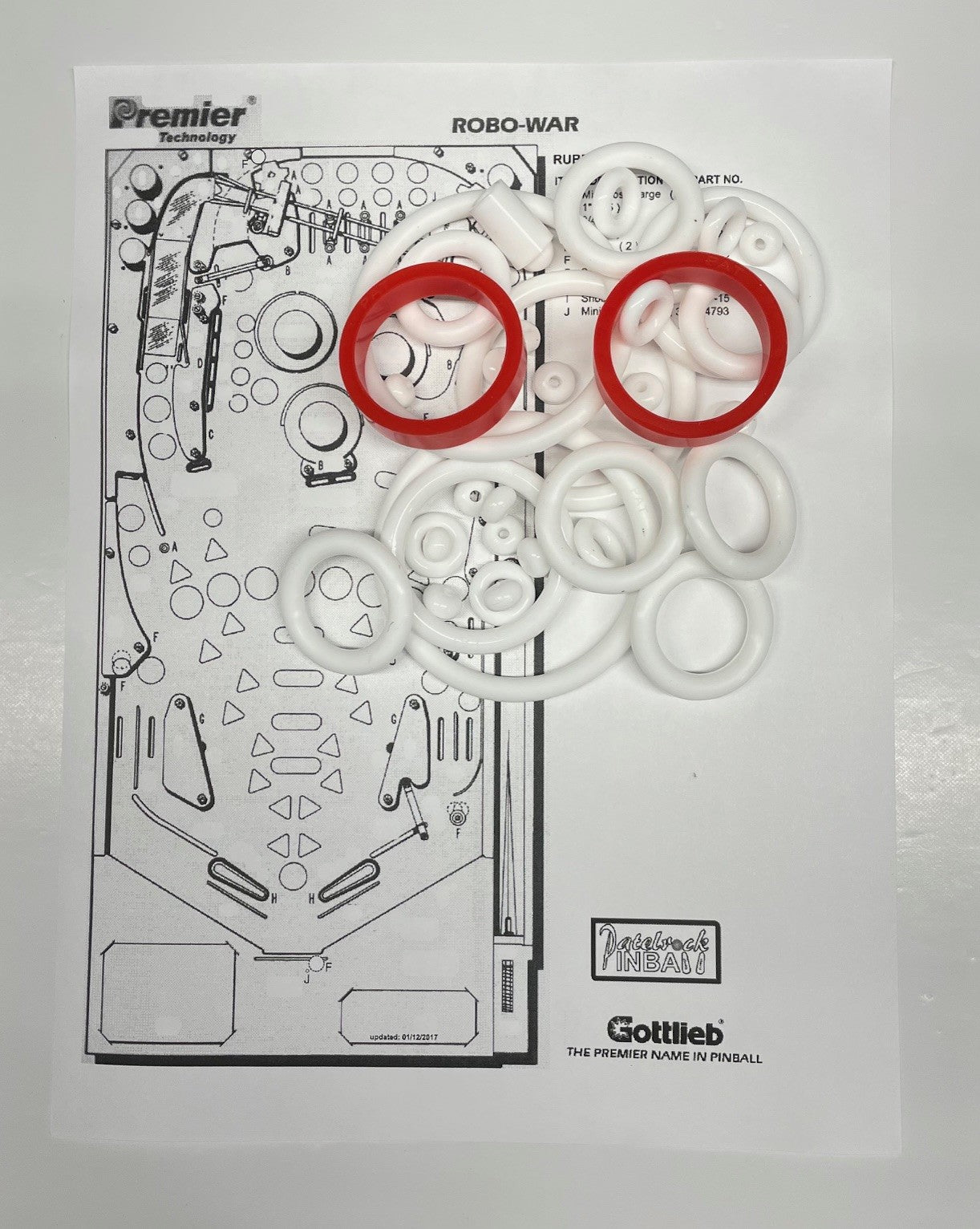 Gottlieb Robo War Pinball Machine Rubber Ring Kit