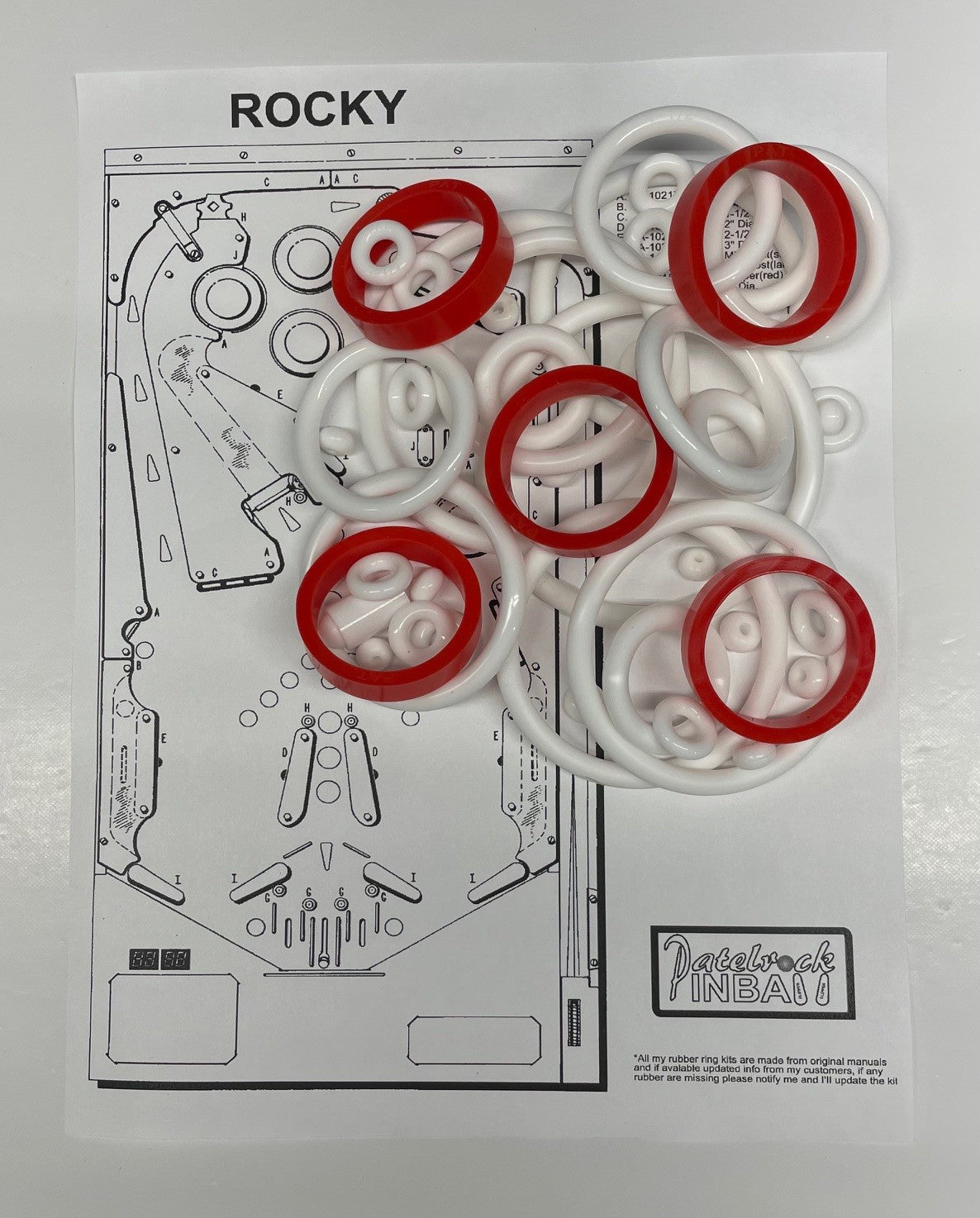 Gottlieb Rocky Pinball Machine Rubber Ring Kit