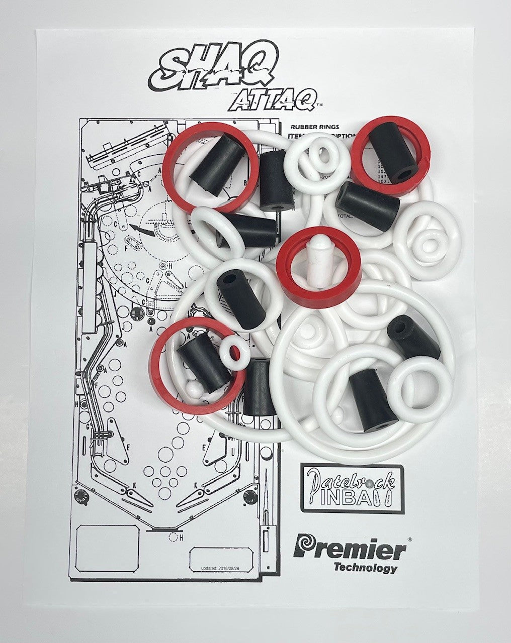 Gottlieb Shaq Attaq Pinball Machine Rubber Ring Kit