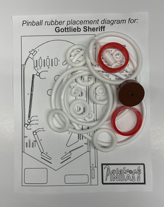 Gottlieb Sheriff Pinball Machine Rubber Ring Kit