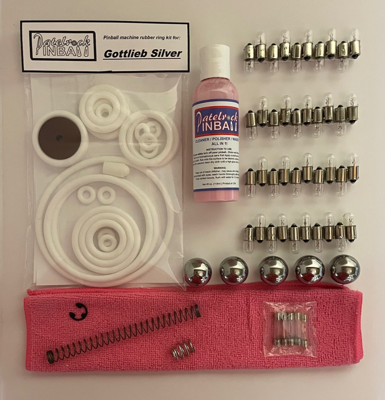 Gottlieb Silver Pinball Machine Maintenance Kit