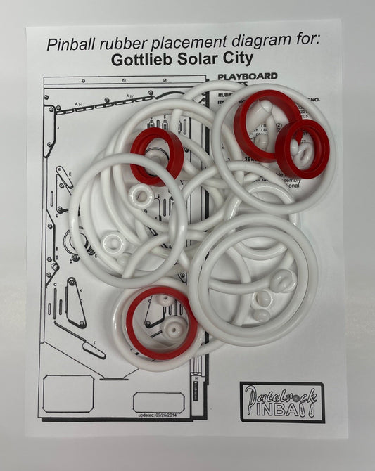 Gottlieb Solar City Pinball Machine Rubber Ring Kit