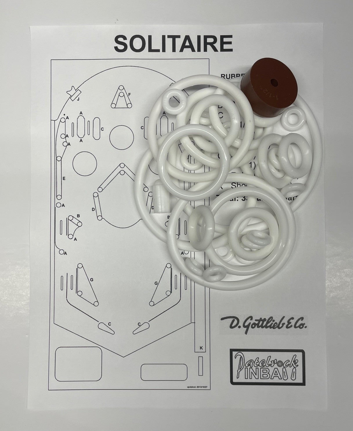 Gottlieb Solitaire Pinball Machine Rubber Ring Kit