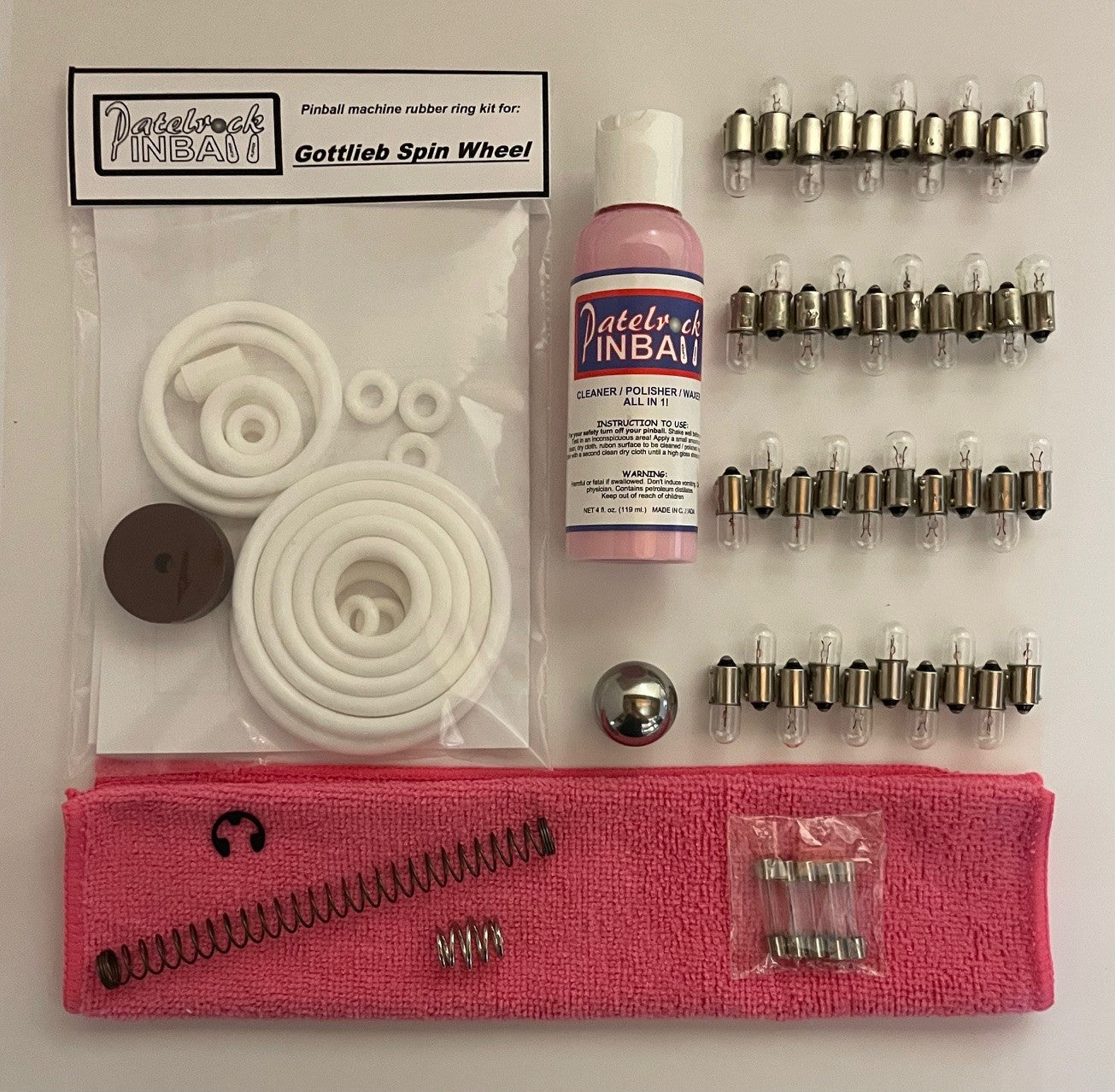 Gottlieb Spin Wheel Pinball Machine Maintenance Kit
