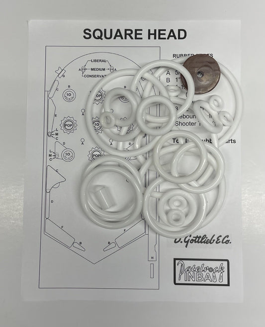 Gottlieb Square Head Pinball Machine Rubber Ring Kit
