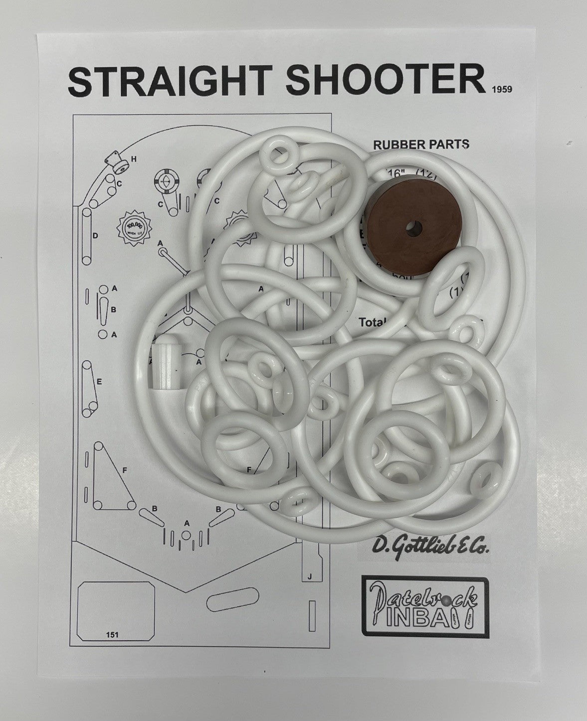 Gottlieb Straight Shooter Pinball Machine Rubber Ring Kit