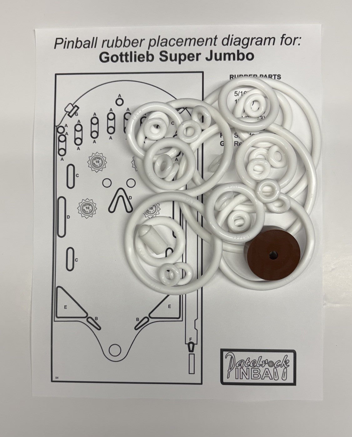 Gottlieb Super Jumbo Pinball Machine Maintenance Kit