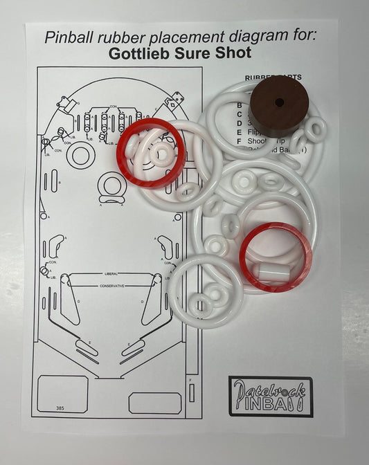 Gottlieb Sure Shot Pinball Machine Rubber Ring Kit