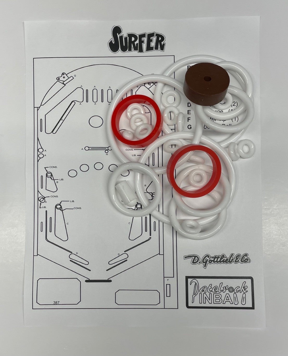 Gottlieb Surfer Pinball Machine Rubber Ring Kit