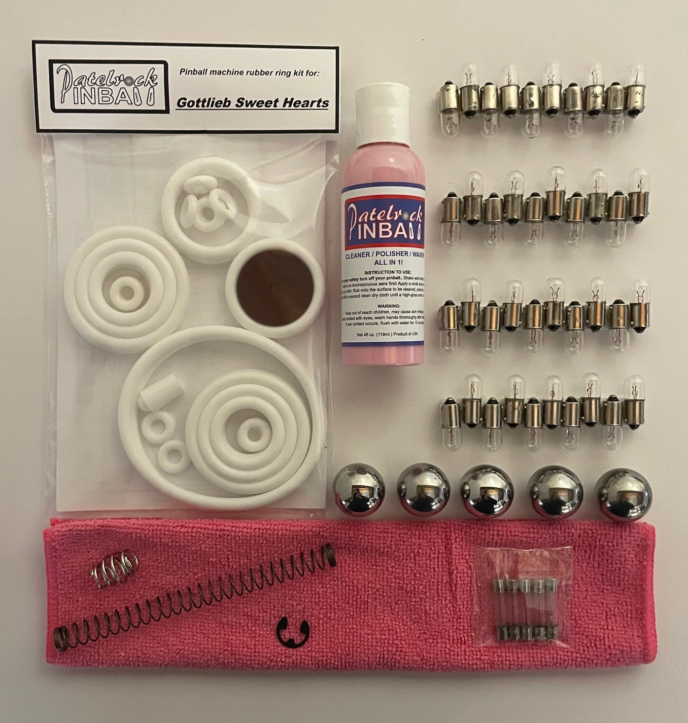 Gottlieb Sweet Hearts Pinball Machine Maintenance Kit