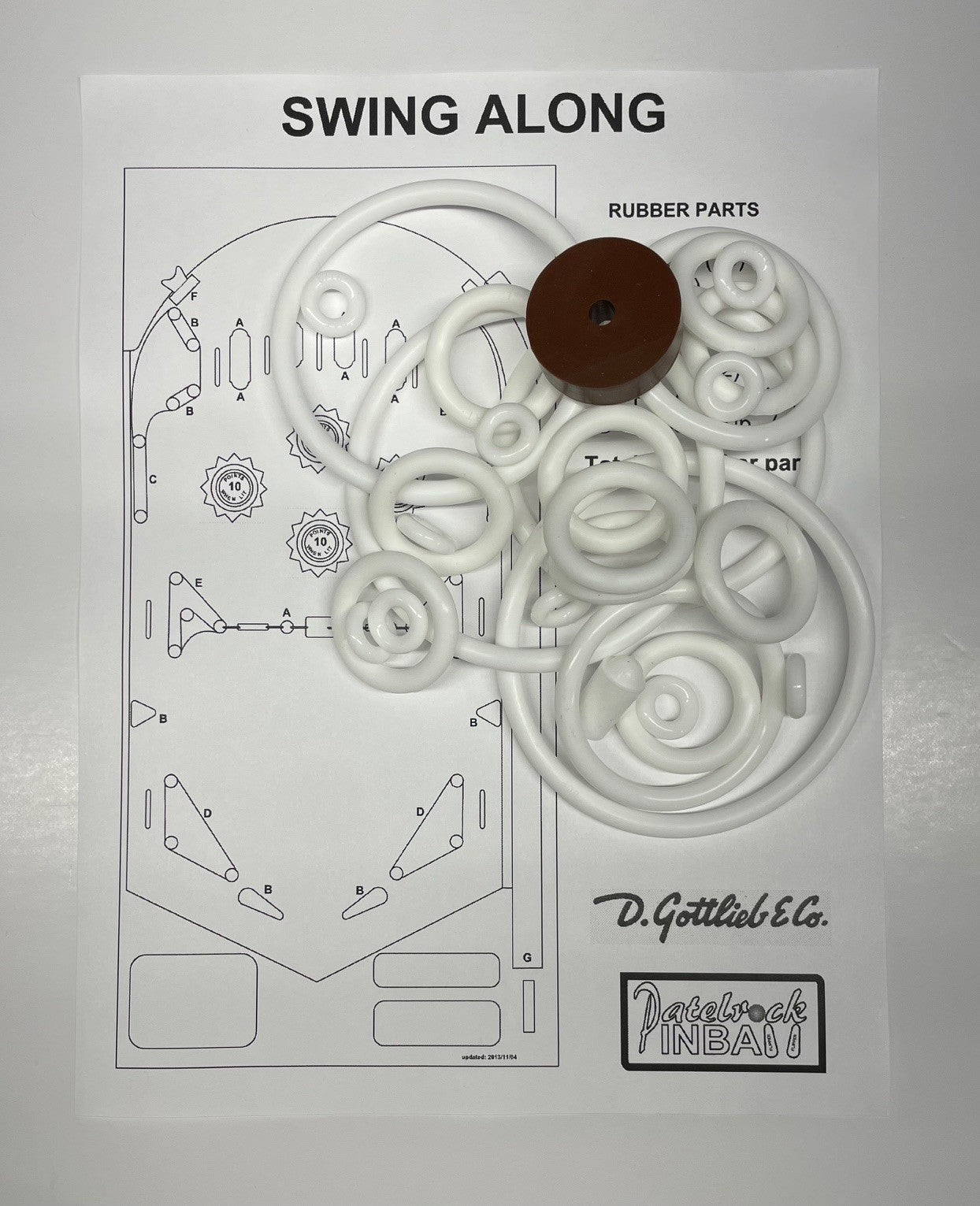 Gottlieb Swing-Along Pinball Machine Rubber Ring Kit